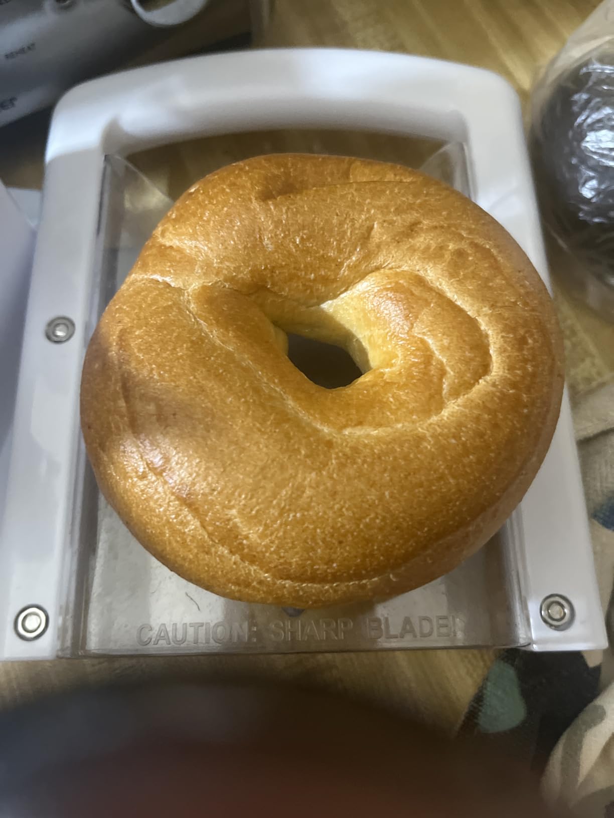 Adaptive Bagel Slicer for Seniors & Limited Mobility - Easy Grip Safety Cutter for Steady Hands - One-Handed Kitchen Aid for Tremors & Weak Grip customer photo 1