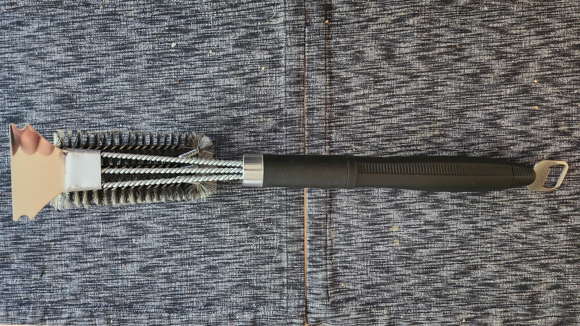 Grill Brush and Scraper-18 Adjustable Handle Safe BBQ Grill Brush for Outdoor Grill-Deep BBQ Clearning Brush wih Bottle Operner Extra Strong Grill Cleaner Accessories for Gas/Charcoal Grilling Grates customer photo 1