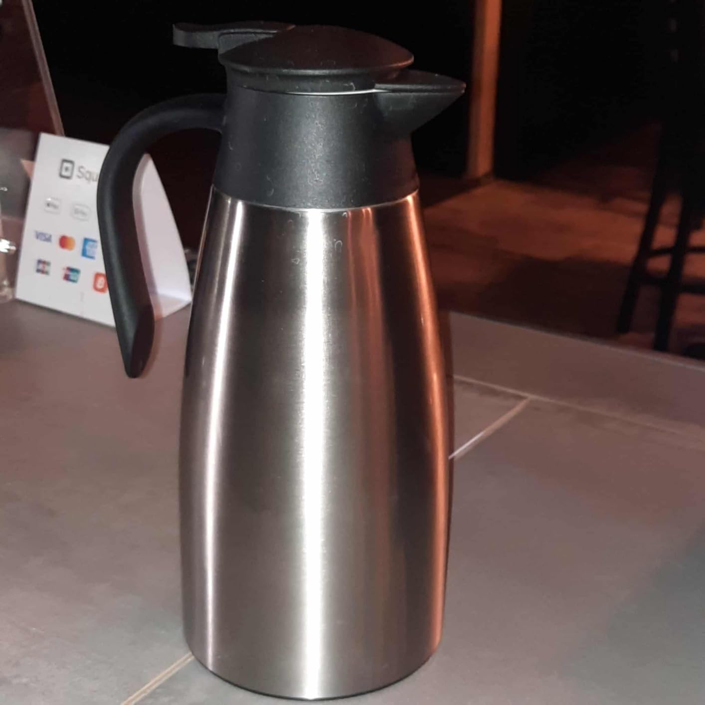 Essenya 2 PCS 68 OZ Thermal Coffee Carafe, Insulated Stainless Steel Coffee Carafe Double Walled Vacuum Thermal Pot Flask with Brushes Thermos for Keeping Hot Coffee Tea Home and Office (Silver) customer photo 1