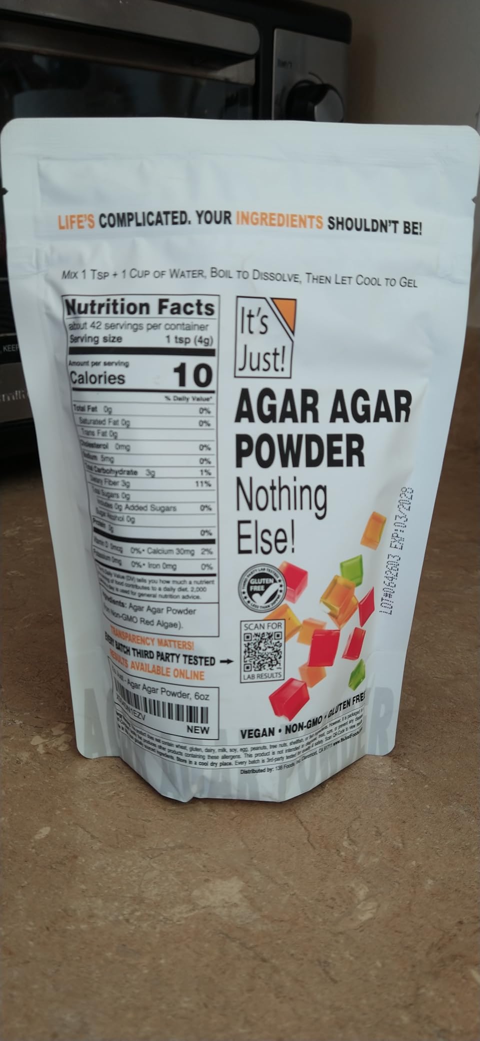 It's Just Agar Agar Powder - Vegan Gelatin Substitute, Plant Based, Non-GMO, Unflavored - 6oz customer photo 1