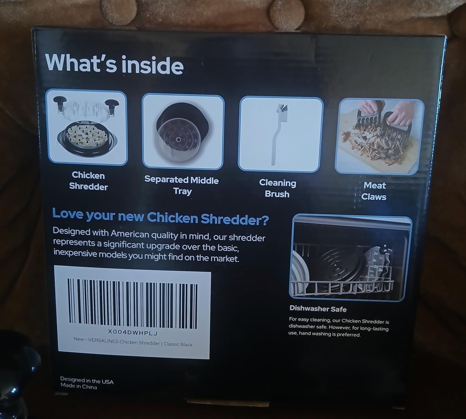 3 Layer Pro Chicken Shredder with Removable Tray, Meat Claws, Brush - 10'' Chicken Breast Shredder Tool Twist, Meat Grinder Machine, Meat Shredder, Anti-Slip - For Chicken Beef Pork Veg customer photo 2