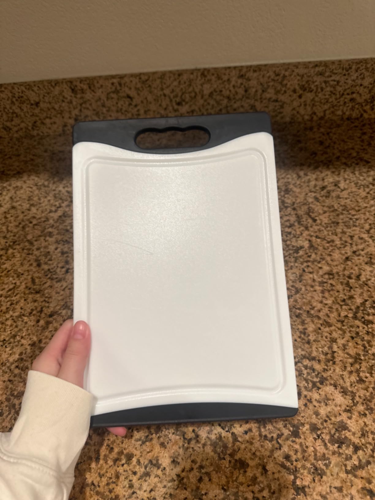 Non Slip Cutting Board, Kikcoin Extra Large Plastic Cutting Boards for Kitchen Dishwasher Safe Chopping Board Set of 3 with Juice Grooves, Easy Grip Handle customer photo 1