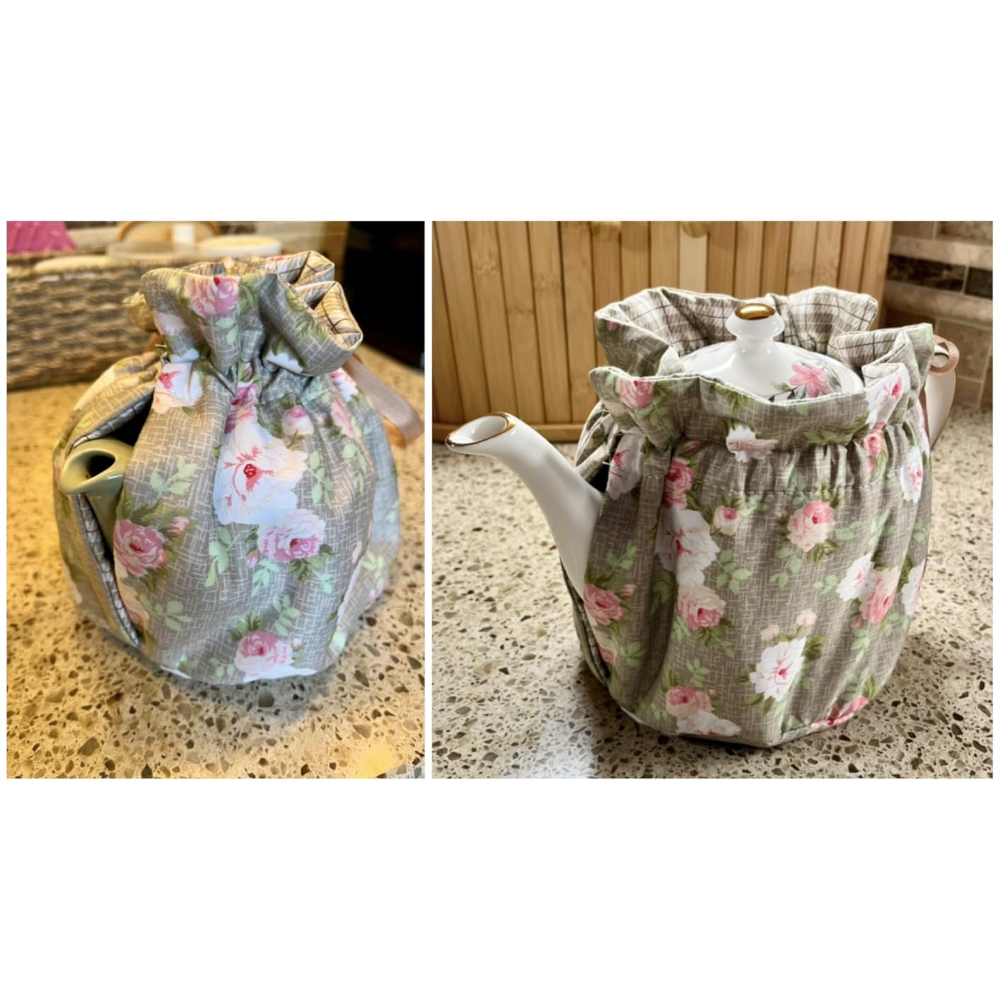 Tea Cozy, Cotton Vintage Floral Teapot Dust Cover Tea Cozies, Kitchen Home Decorative Tea Cosy with Insulation Pad for Housewife, Friend, Mom customer photo 1