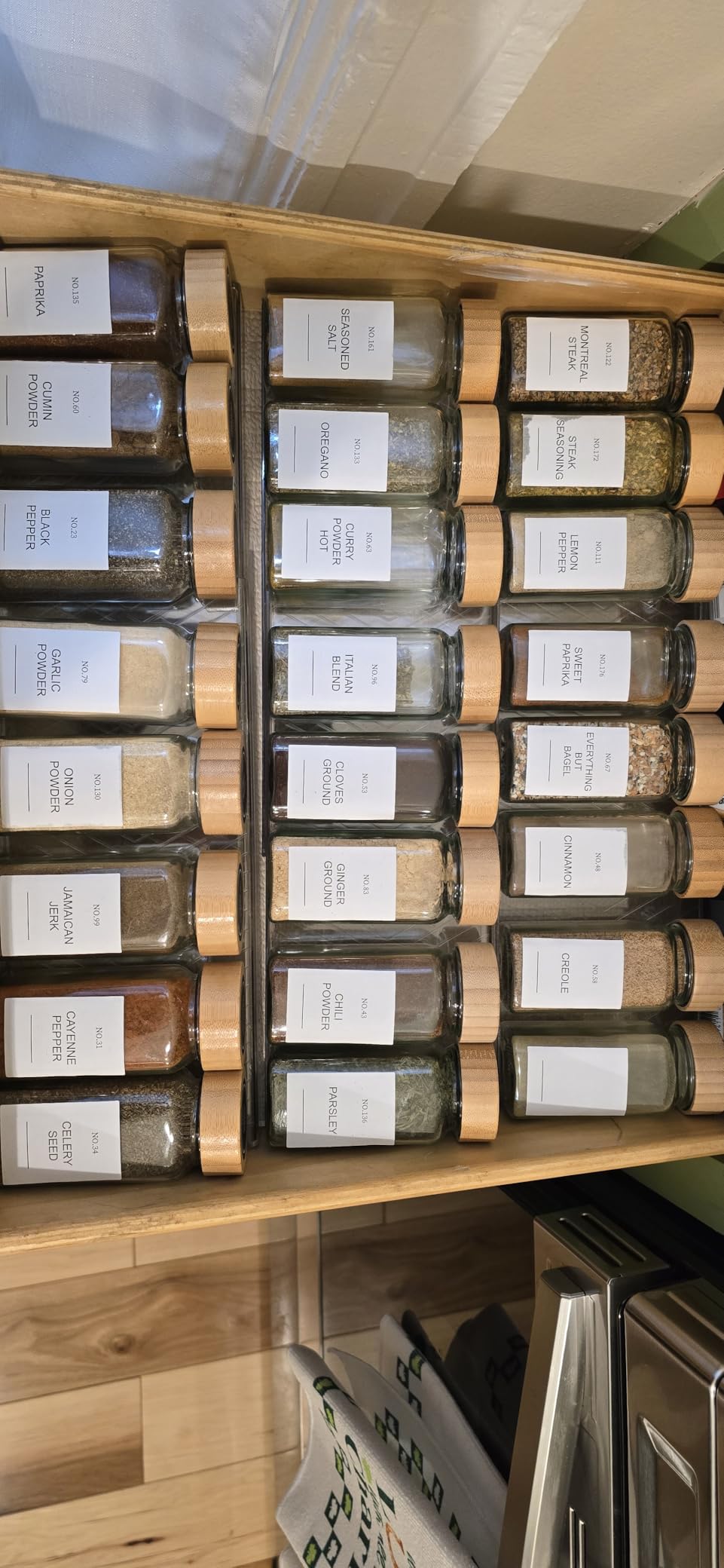 PanPanPal Spice Drawer Organizer, 8 Pack Clear Seasoning Organizer Rack, Expandable From 11