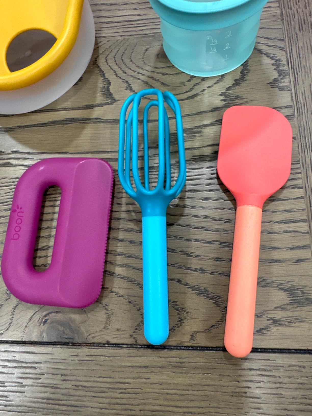 Boon Intro Toddler Food Prep Set - Kids' Kitchen Tools - 5 Unique Toddler Kitchen Accessories Includes Spatula, Egg Cracker, Chopper, Measuring Cup, Bowl - Ages 3+ Years customer photo 1