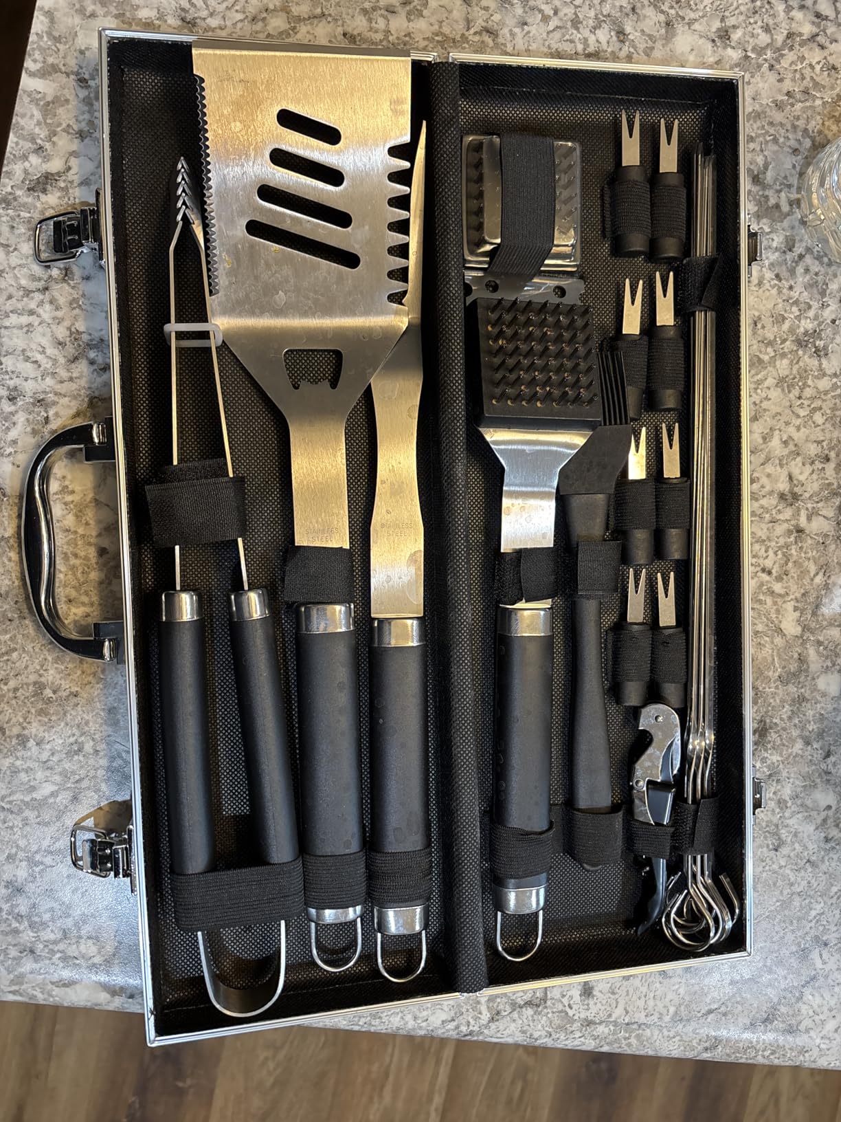 Grilljoy BBQ Accessories Grill Tools Set - 22PCS Stainless Steel Barbecue Grill Accessories for Outdoor Grill with Black Aluminum Case - Christmas Grilling Gifts for Men & Dad -Grill Tools Kit customer photo 1