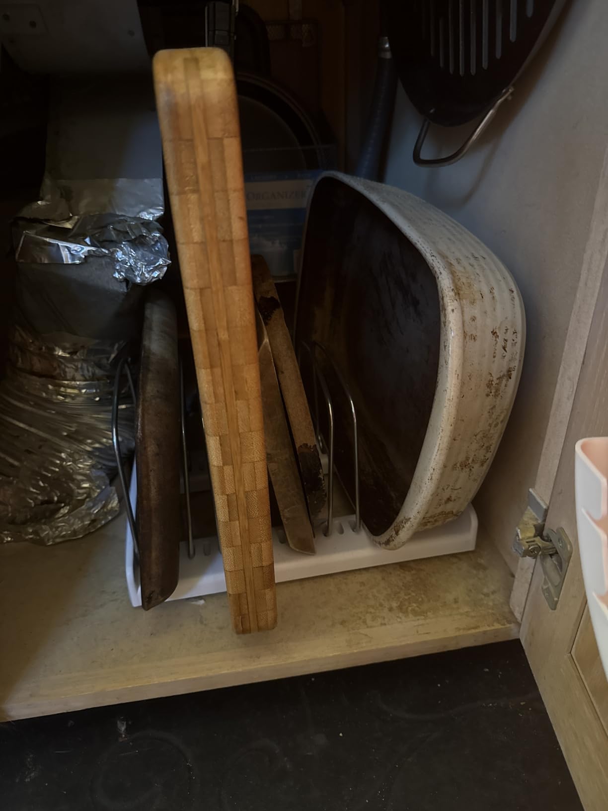 YouCopia StoreMore Adjustable Bakeware Rack with Steel Wires, Cookie Sheet Baking Pan and Tray Organizer for Kitchen Cabinet and Pantry Storage, Premium Edition customer photo 1