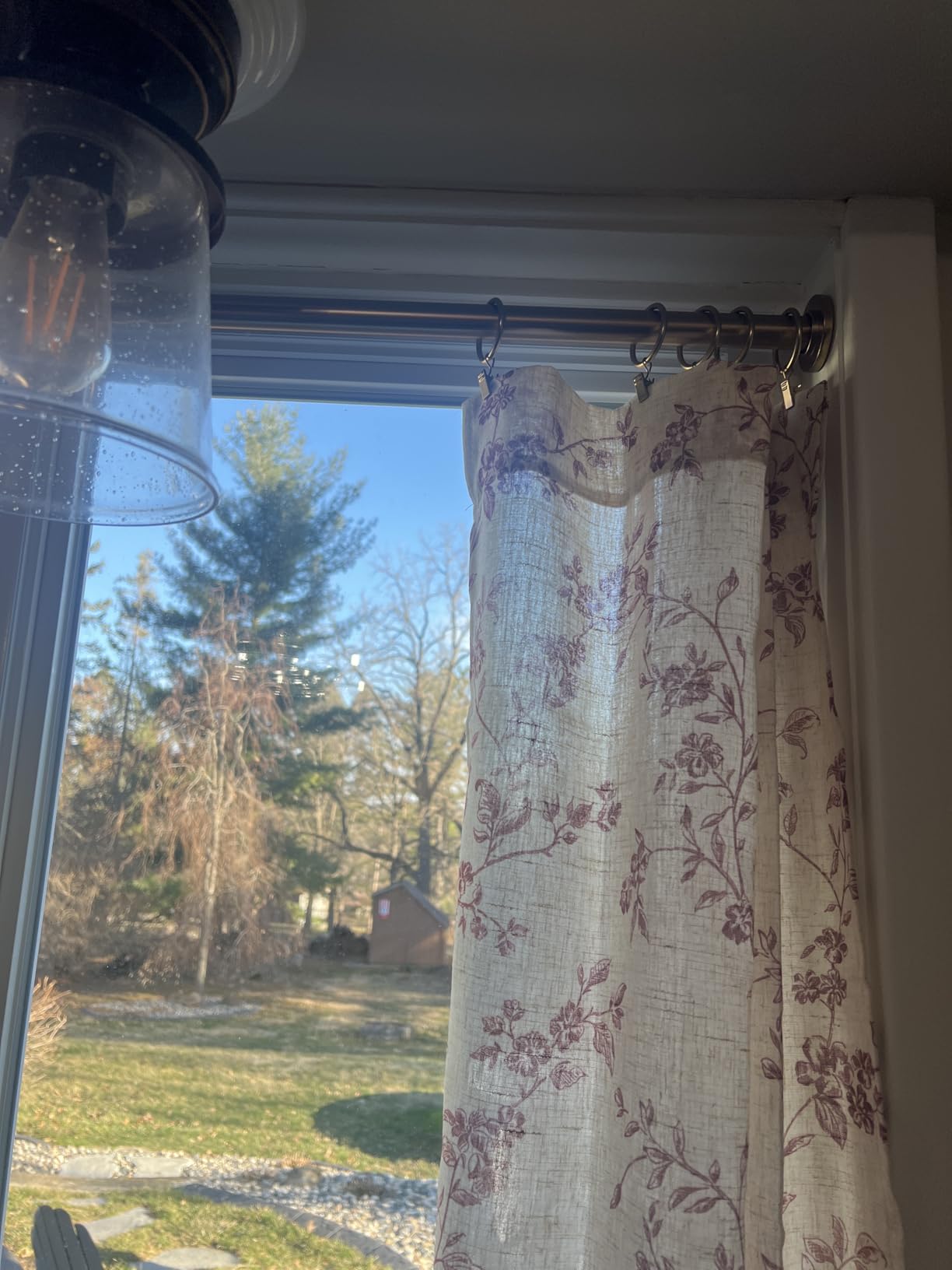 jinchan Floral Kitchen Curtains 36 Inch Linen Tier Curtains Farmhouse Cafe Half Window Drapes Over Sink Light Filtering for Living Room Laundry RV Rod Pocket 2 Panels Taupe on Beige customer photo 1