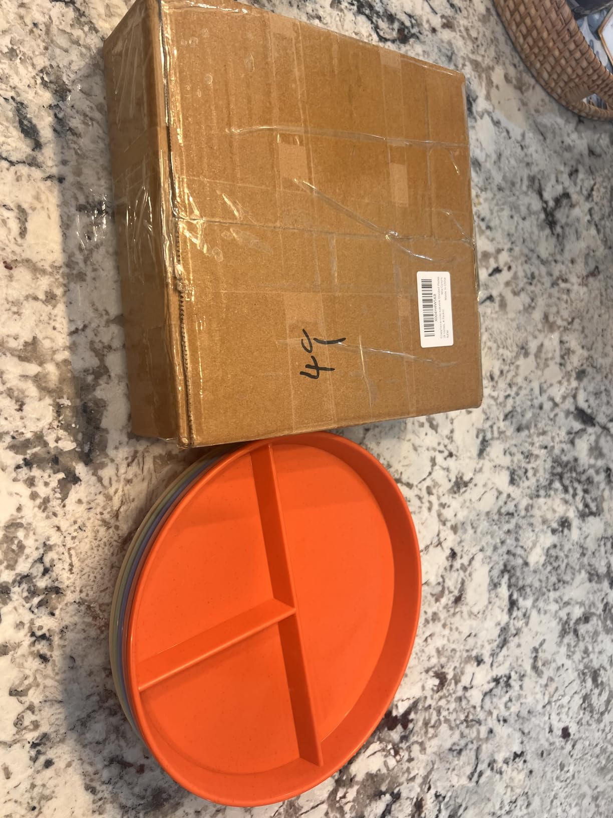 Divided Plates for Adults (8 Packs), Unbreakable Portion Control Plate Sectioned with Dividers, 9 Inch Plastic Food Separator Dinner Plates Lightweight Compartment BPA Free Reusable Microwave Safe customer photo 2