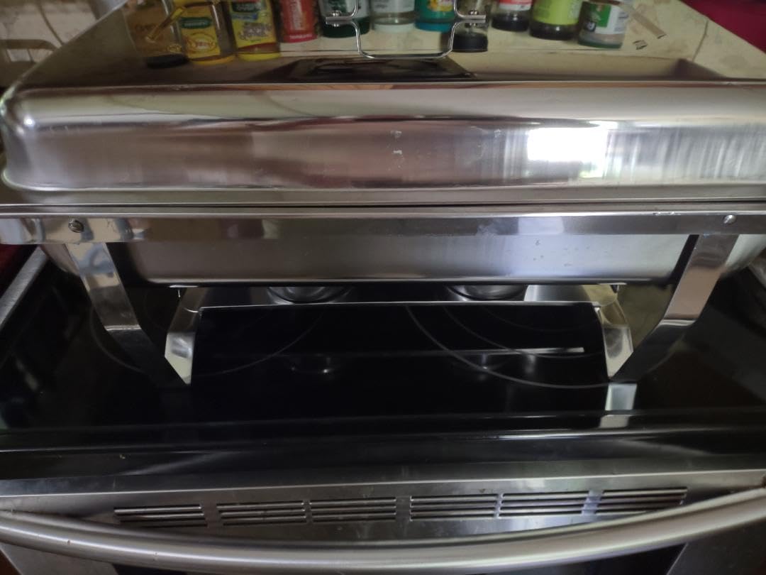 Chafing Dishes for Buffet 5 Pack, 9 QT Full Pan Stainless Steel Chafing Dish Buffet Set Sturdy and High Grade Chafers and Buffet Warmers Sets for Any Party with Complete Set customer photo 2