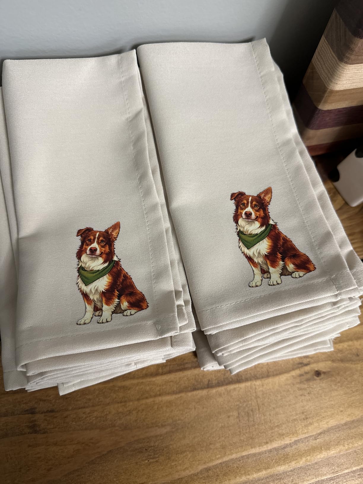 Amazon Basics Reusable Stain and Wrinkle Resistant Cloth Napkins, 17 x 17 inches, Beige, 12-Pack customer photo 1