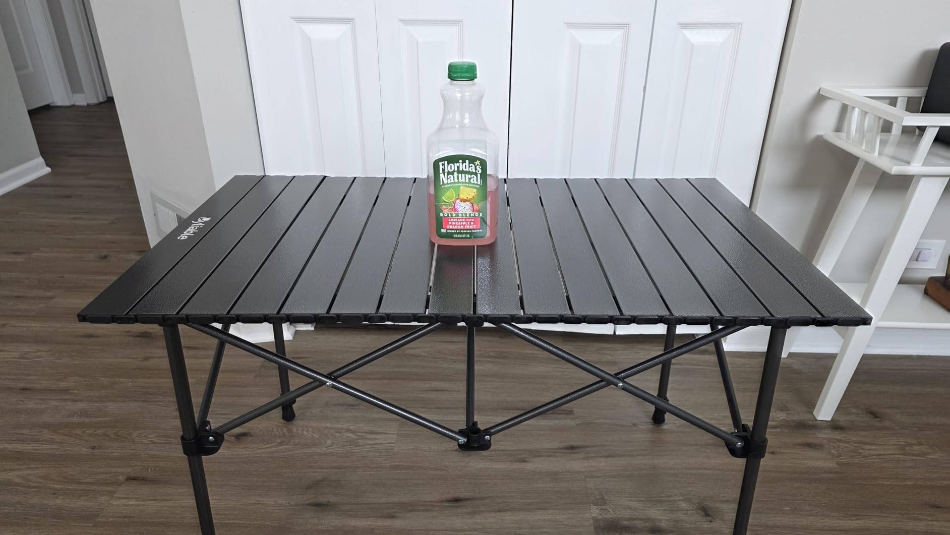 Byliable Camping Table Folding Portable Camp Aluminum Fold Up Lightweight Roll Up Table Adjustable Height with Carry Bag Indoor Outdoor for Camping, Picnic, Backyard, BBQ, Patio, Black customer photo 1