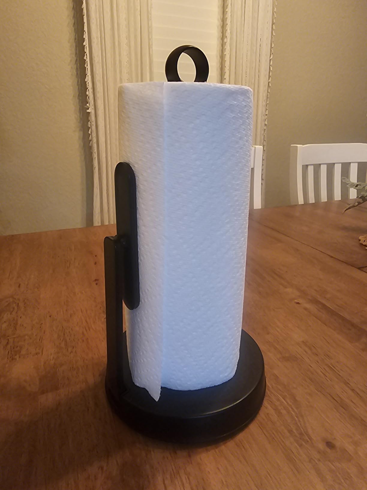 theaoo Heavy-Duty Stainless Steel Paper Towel Holder with Tension Arm - Easy One-Handed Tear, Modern Standing Countertop Dispenser for Kitchen customer photo 2