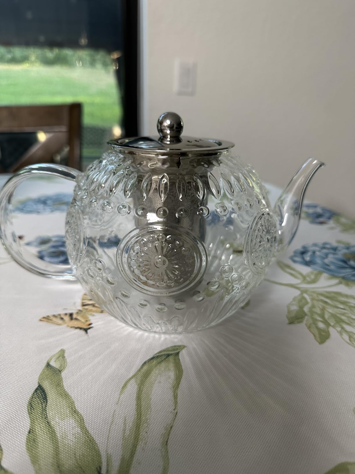 Amzcku 50OZ/1500ml Vintage Glass Teapot with Removable Infuser - Stovetop Safe, Borosilicate Glass Tea Kettle for Blooming & Loose Leaf Tea customer photo 1