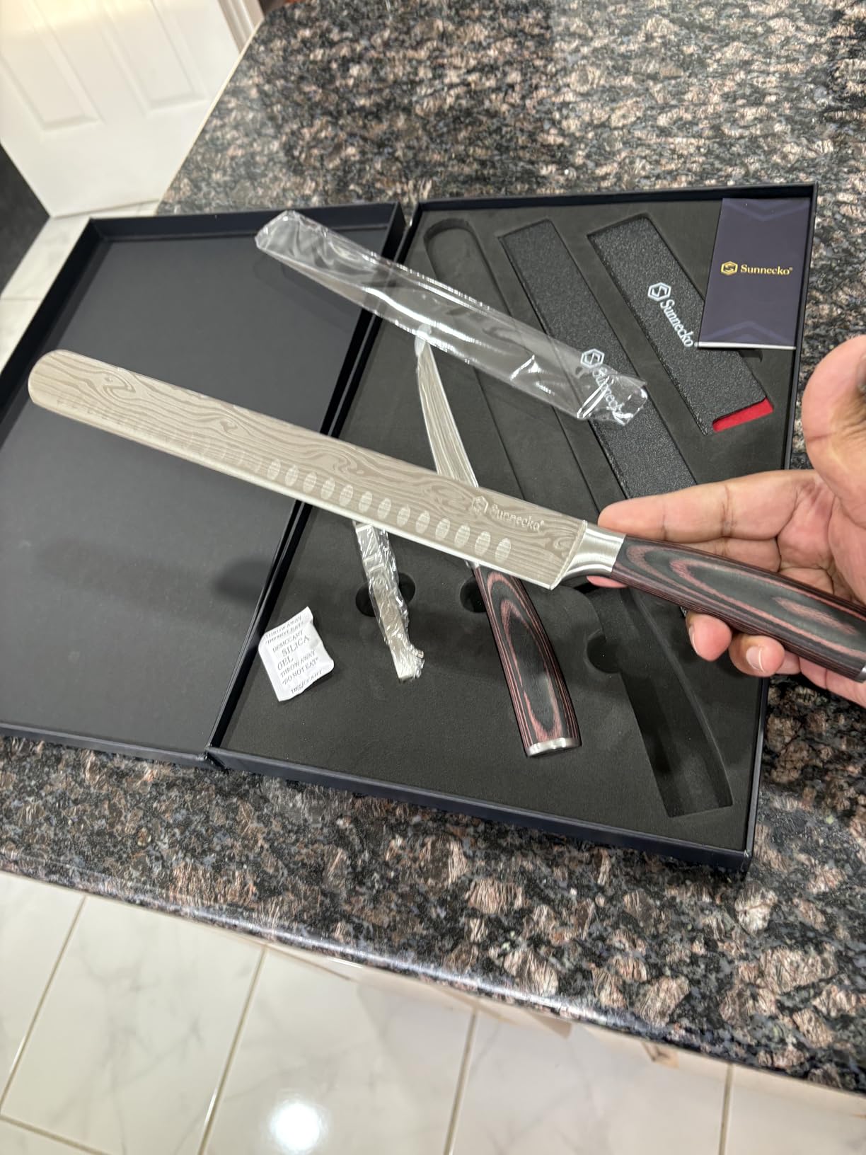 Sunnecko Professional BBQ Carving Knife Set, Slicing and Boning Knife for Meat Cutting, German High Carbon Stainless Steel Carving Knife for Meat and Turkey customer photo 1