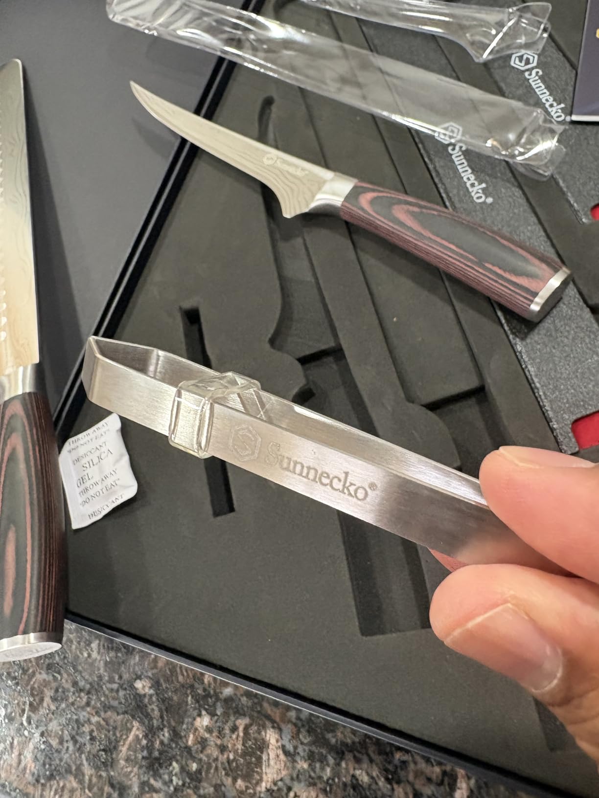 Sunnecko Professional BBQ Carving Knife Set, Slicing and Boning Knife for Meat Cutting, German High Carbon Stainless Steel Carving Knife for Meat and Turkey customer photo 2