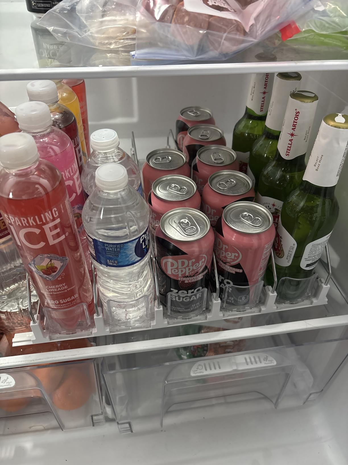 Dwella Drink Organizer for Fridge with Pusher Glide, 5 Rows Spring Loaded Fridge Drink Dispenser, Self Pushing Soda Can Organizer for Refrigerator, Bottle Beverage Organizer for Fridge Drink Holder customer photo 1