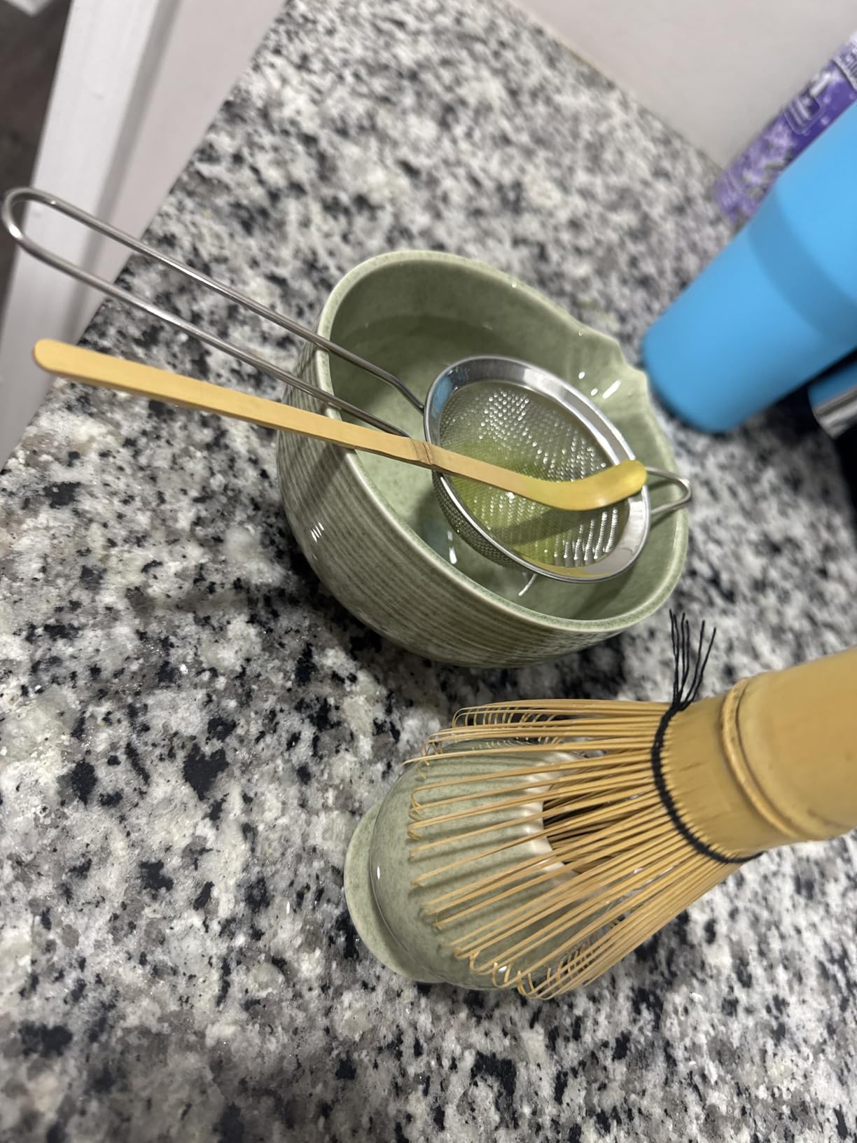 Matcha Whisk Set, Ceramic Bowl Matcha Kit & Handcrafted Bamboo Chasen, Complete 5 Pcs Matcha Set Whisk and Bowl, Stainless Steel Sifter, Bamboo Scoop & Holder for Matcha Lovers customer photo 2