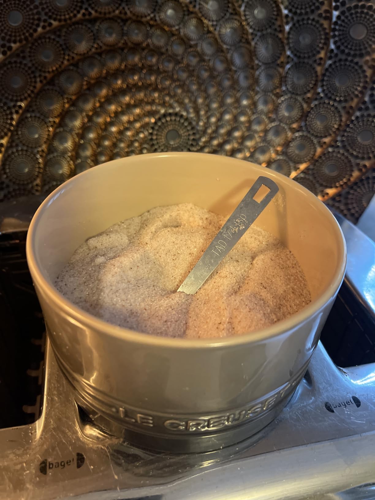 Le Creuset Signature Small Salt Cellar and Storage Canister with Wood Lid, 7 oz., Cerise customer photo 2