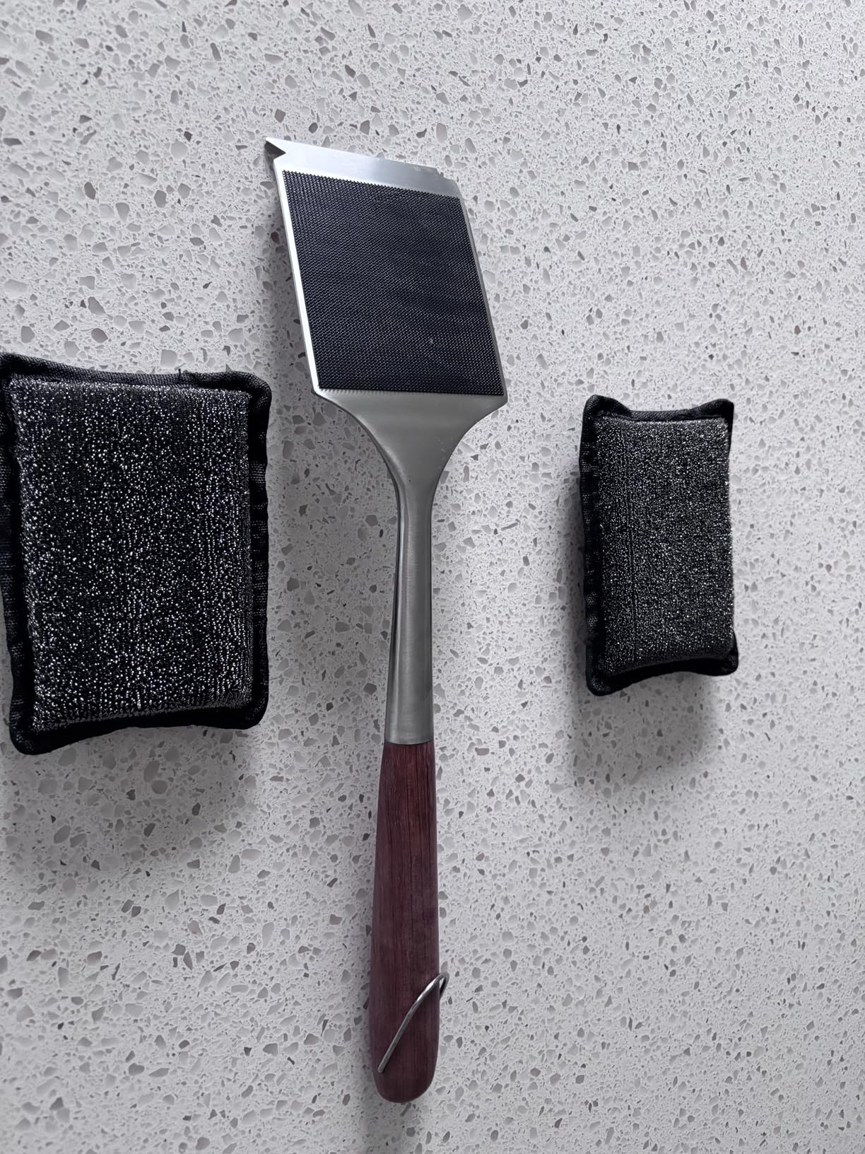 Bristle-Free Steam Cleaning Grill Brush Kit - Luxurious Long Rosewood Handle, Includes 1 Replacement Head - Safe BBQ Grill Cleaning for Outdoor Grill - Great Gift for Men/Dad customer photo 2