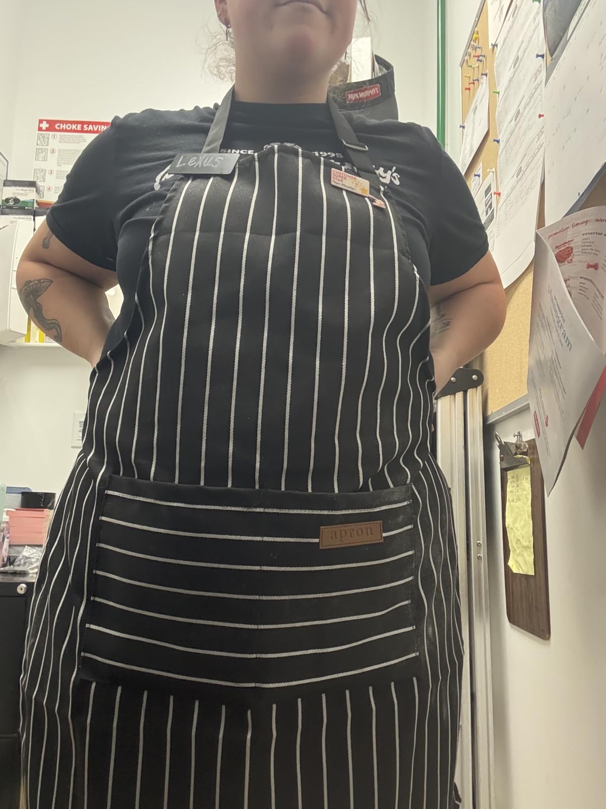 2Pack Adjustable Kitchen Apron for Women Men with 2 Pockets，Cotton-Polyester Blend Bib Aprons for Cooking,Baking customer photo 2