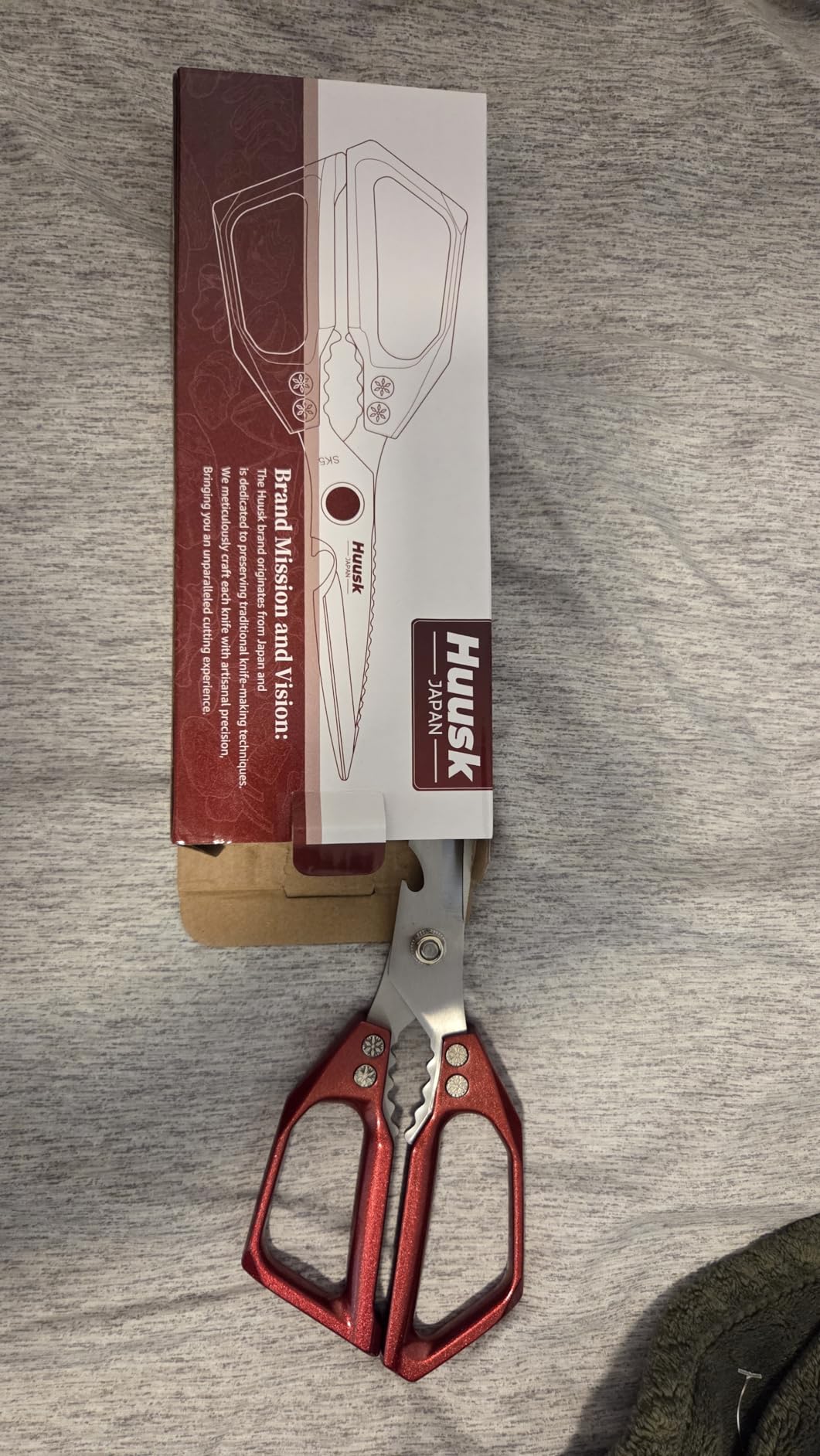 HUUSK Kitchen Scissors All Purpose - Stainless Steel Kitchen Shear, Sharp Silver Meat Scissors Dishwasher Safe, Heavy Duty Poultry Shears, Japanese Cooking Scissor for Food, Christmas Gifts for Women customer photo 1