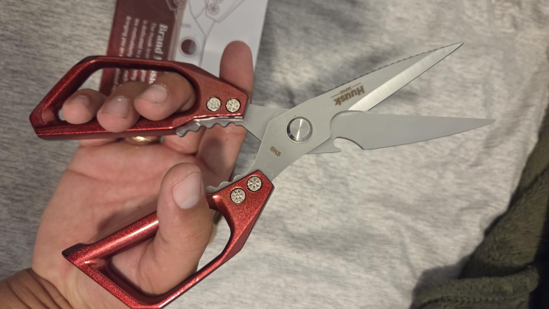 HUUSK Kitchen Scissors All Purpose - Stainless Steel Kitchen Shear, Sharp Silver Meat Scissors Dishwasher Safe, Heavy Duty Poultry Shears, Japanese Cooking Scissor for Food, Christmas Gifts for Women customer photo 2