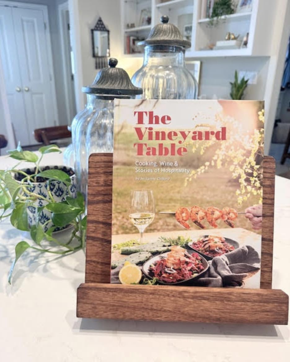 Beautiful Cookbook Stand for Your Kitchen Counter - Solid Wood Stand Easily Keeps Cook or Recipe Books Open for Convenient Cooking - Perfectly Fits Your iPad/Tablet and Enhances Any Kitchen Decor customer photo 2
