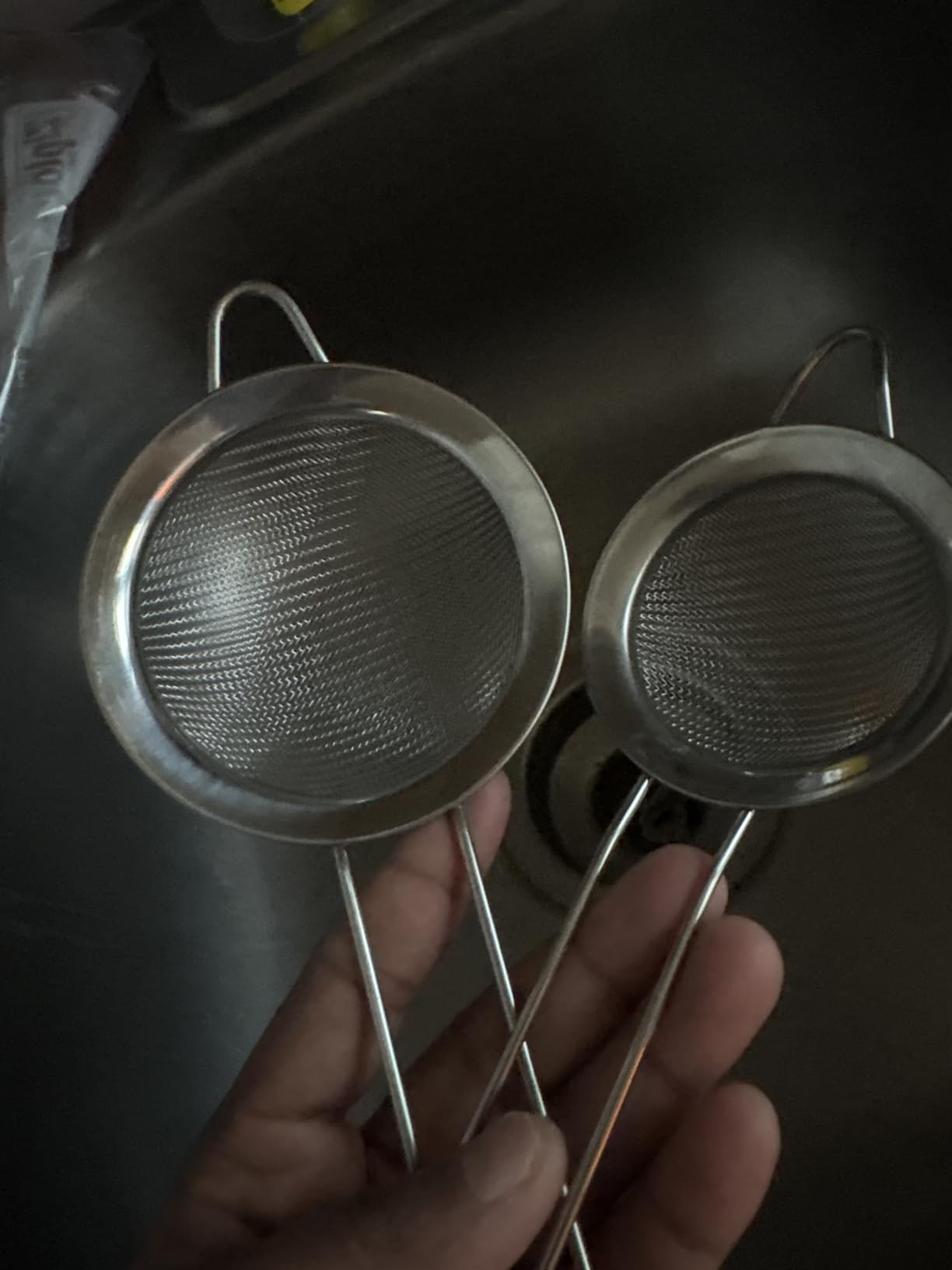 2 Pack Fine Mesh Strainers, Mini Stainless Steel Strainer with Handle for Kitchen, Metal Sieve Sifters for Straining Tea, Matcha, Cocktail, Juice and Coffee customer photo 1