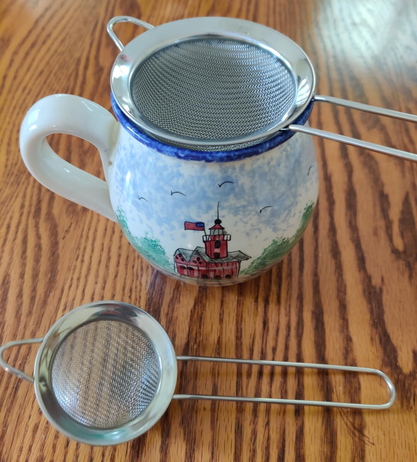 2 Pack Fine Mesh Strainers, Mini Stainless Steel Strainer with Handle for Kitchen, Metal Sieve Sifters for Straining Tea, Matcha, Cocktail, Juice and Coffee customer photo 2