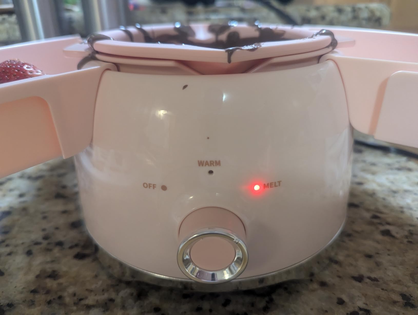 LUSHYUM Chocolate Fondue Pot Set Electric Melting Machine, 4-Cup Capacity 4 Trays 5 Forks 1 Spatula Cheese Warmer, Ideal Gift for Couple Family & Date Night Idea House Warming Holidays Essentials customer photo 1