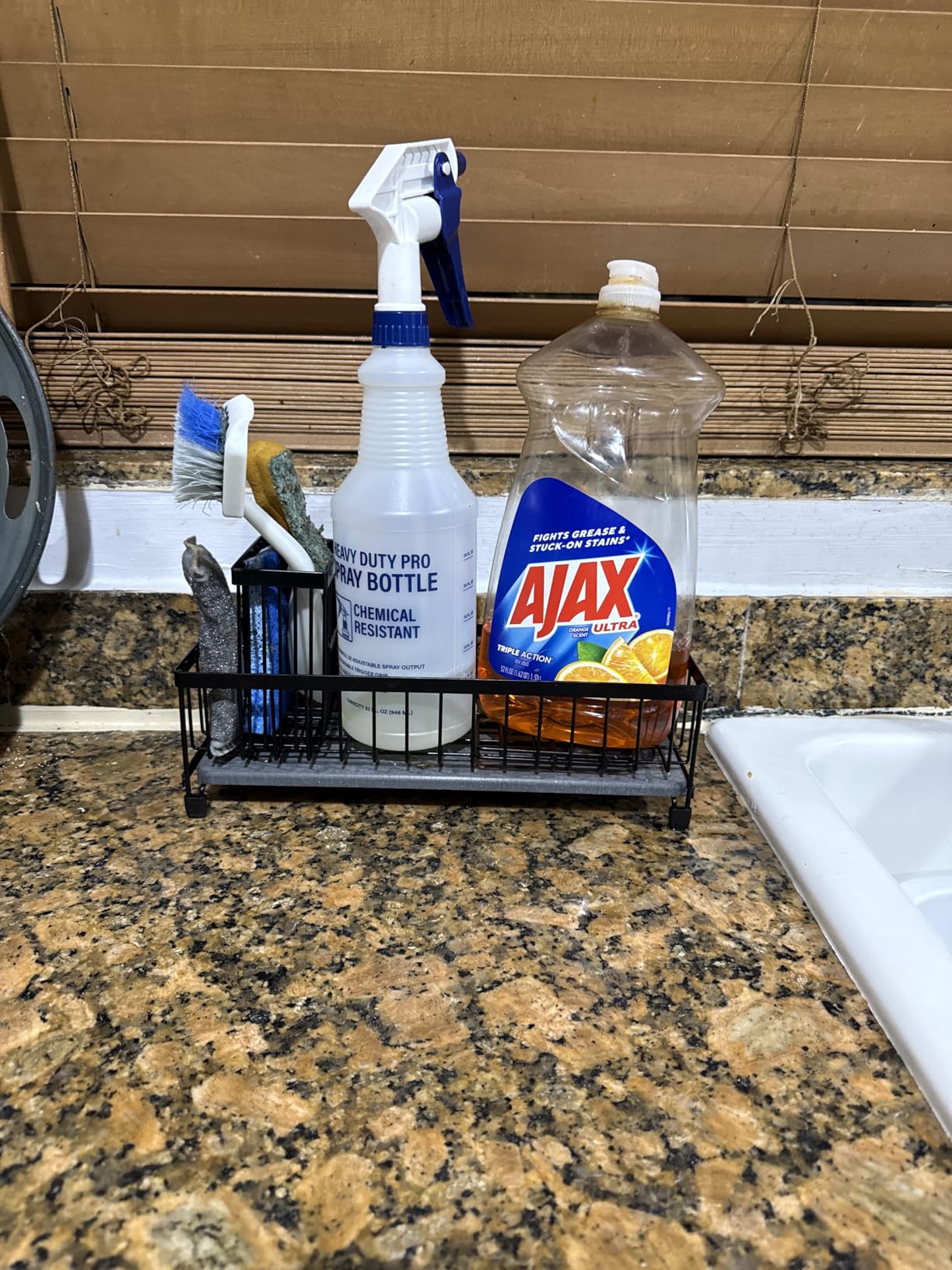 Cisily Extra Large Sink Caddy Organizer with Drying Stone, Black Sponge Holder for Kitchen, Dish Brush Holder for Countertop, Kitchen Decor Storage and Essentials customer photo 2