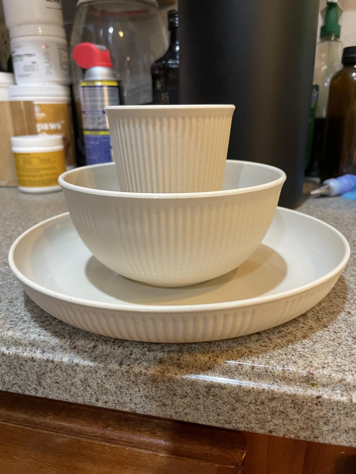 36-Piece Reusable Wheat Straw Dinnerware Sets for 6, Farielyn-X Unbreakable Reusable Set Kitchen Cups, Plates, Bowls Sets & Cultery Dishwasher Microwave Safe - Patio, Outdoors, RV, Camping Dishes customer photo 2