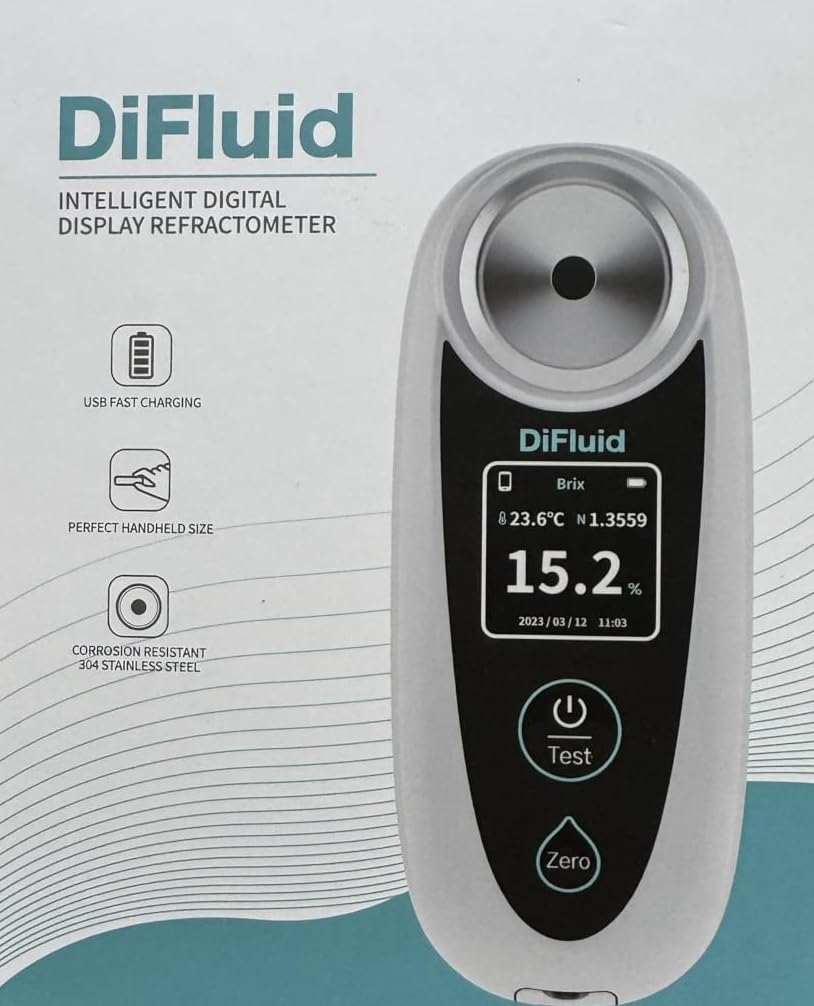 Brix Refractometer with ATC - 0-55% Range, Portable Sugar Tester for Durian, Syrups, Fruits, Juice, Home Brewing & Field Testing customer photo 1