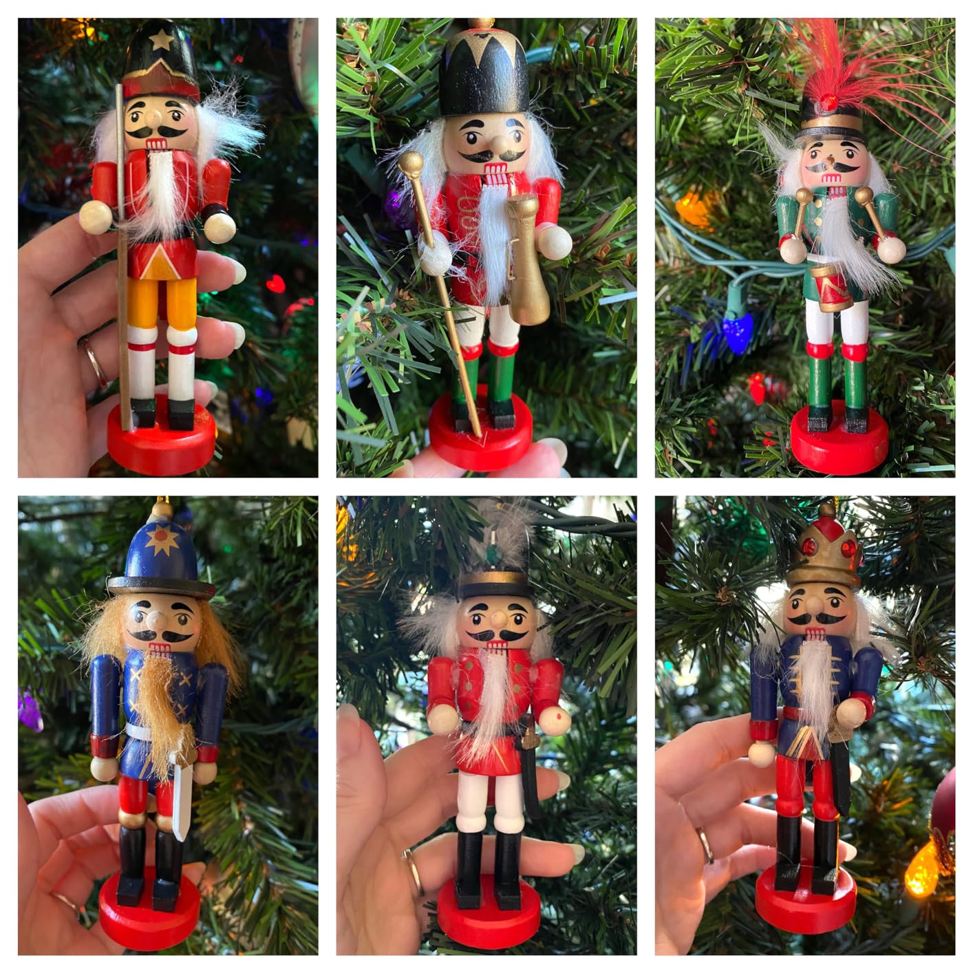 Joliyoou Wooden Christmas Nutcracker, 12 Pcs Mini Soldier Figurines 5.1 inch Nutcracker Ornaments for Xmas Gifts customer photo 1