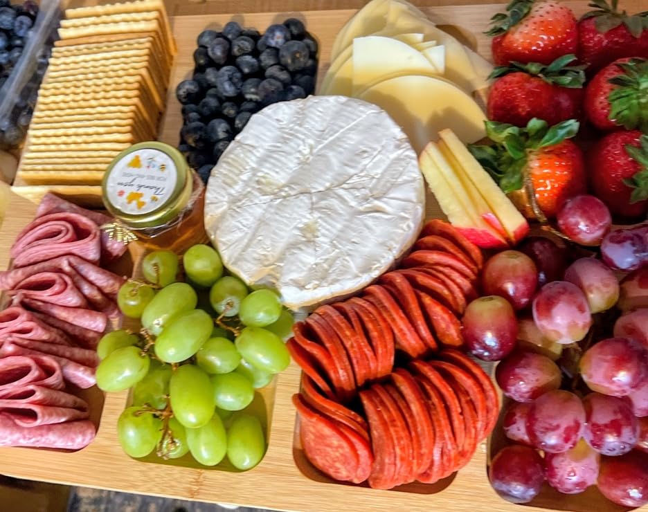 SpaceAid Charcuterie Board with Clear Lid, Portable Travel Cheese Cutting Boards for Picnic Accessories, Bamboo Serving Tray with Lids, House Warming Gifts, Black Handles, 8 Compartments customer photo 1