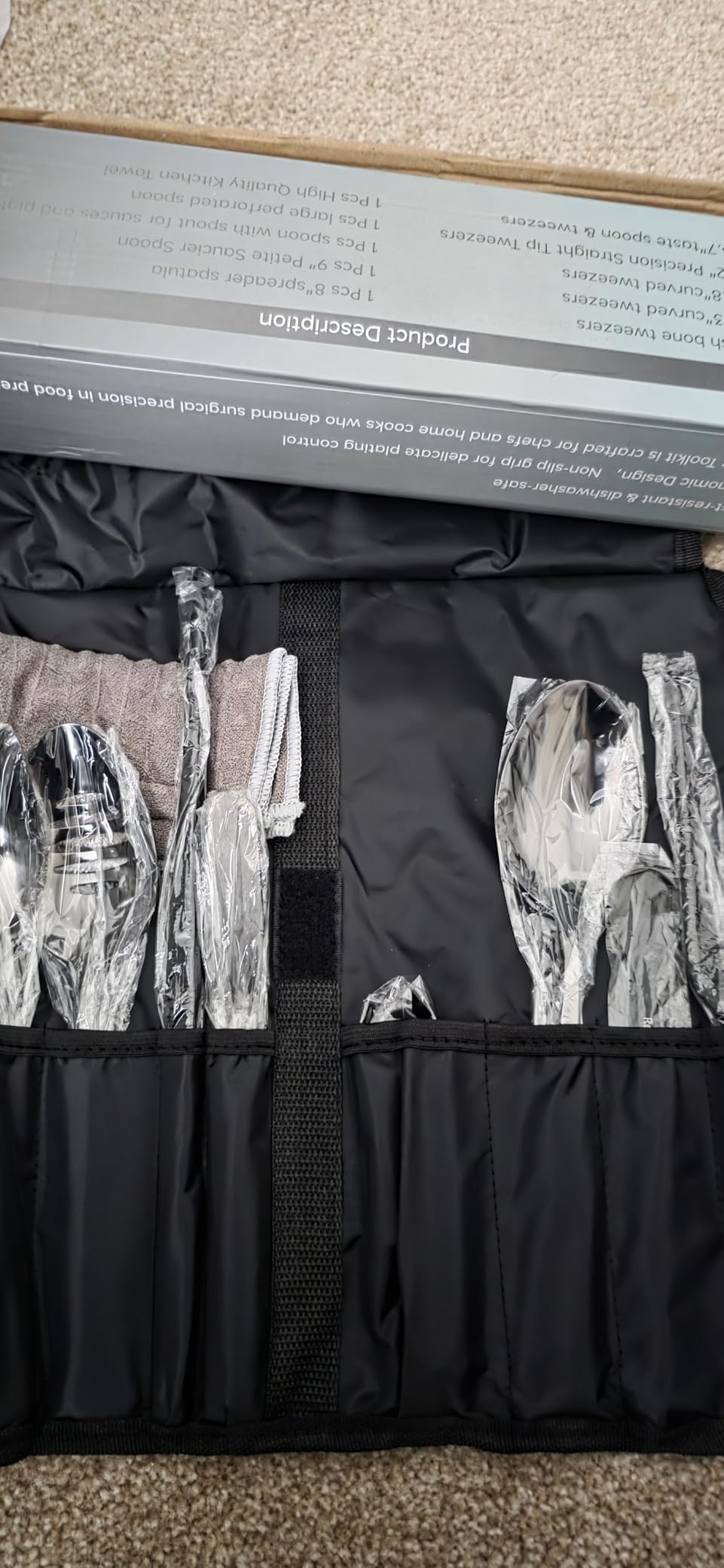 9-Piece Professional Culinary Plating Set, Black Stainless Steel Chef Tools with Storage Roll & Cleaning Cloth, Ideal for Food Presentation & Fine Dining customer photo 1