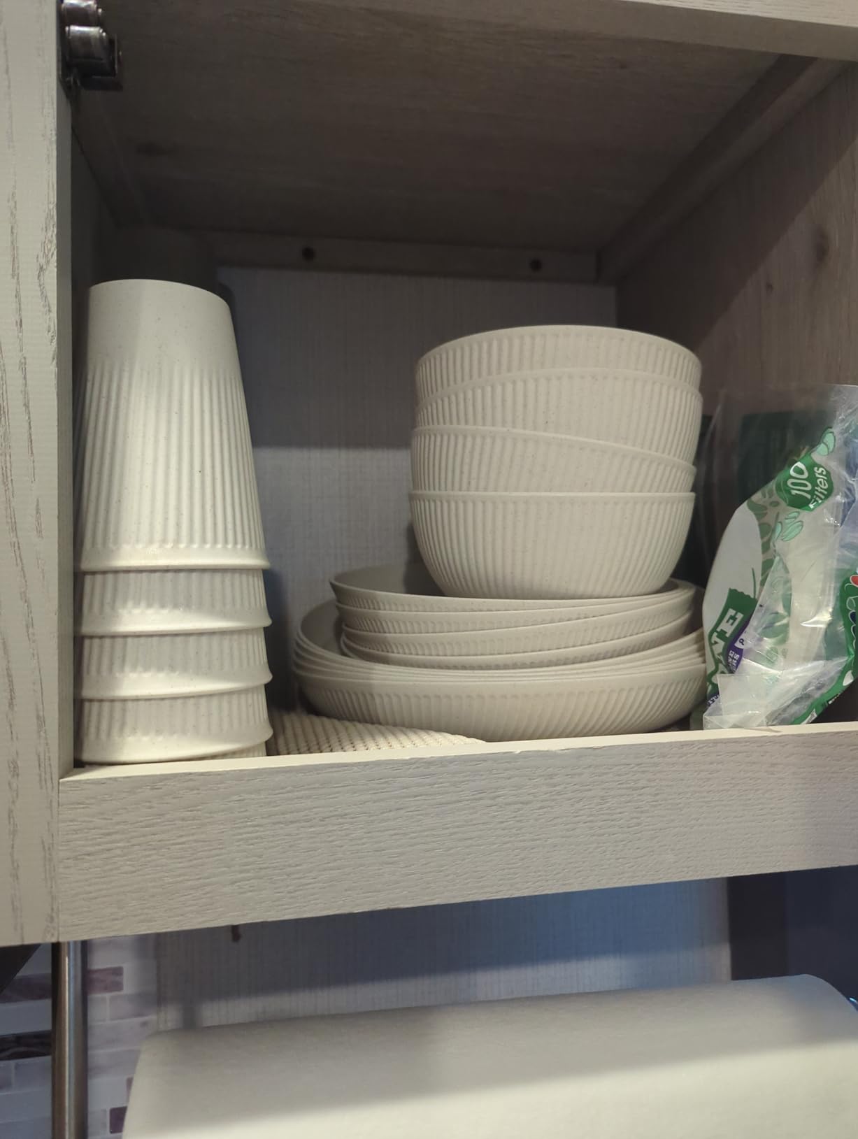 Wheat Straw Dinnerware Sets,64-Piece Plates and Bowls Sets for 8-Unbreakable,Reusable Plastic Dish Set-Dinner Plate/Dessert Plate/Cereal Bowl/Cup/Utensils-Dishwasher Safe 64P-JadePeak Lake Sunset customer photo 2