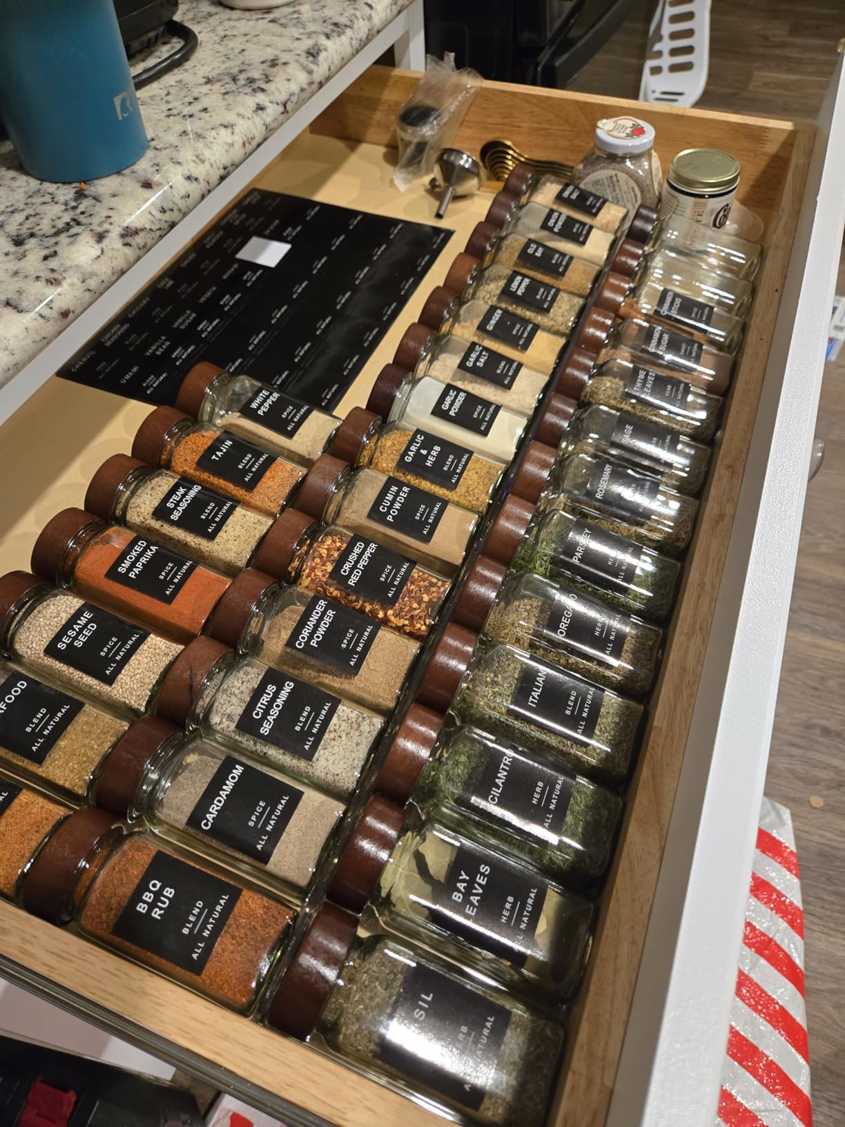 8-Pack Spice Drawer Organizer, Expandable Acrylic Seasoning Rack (13