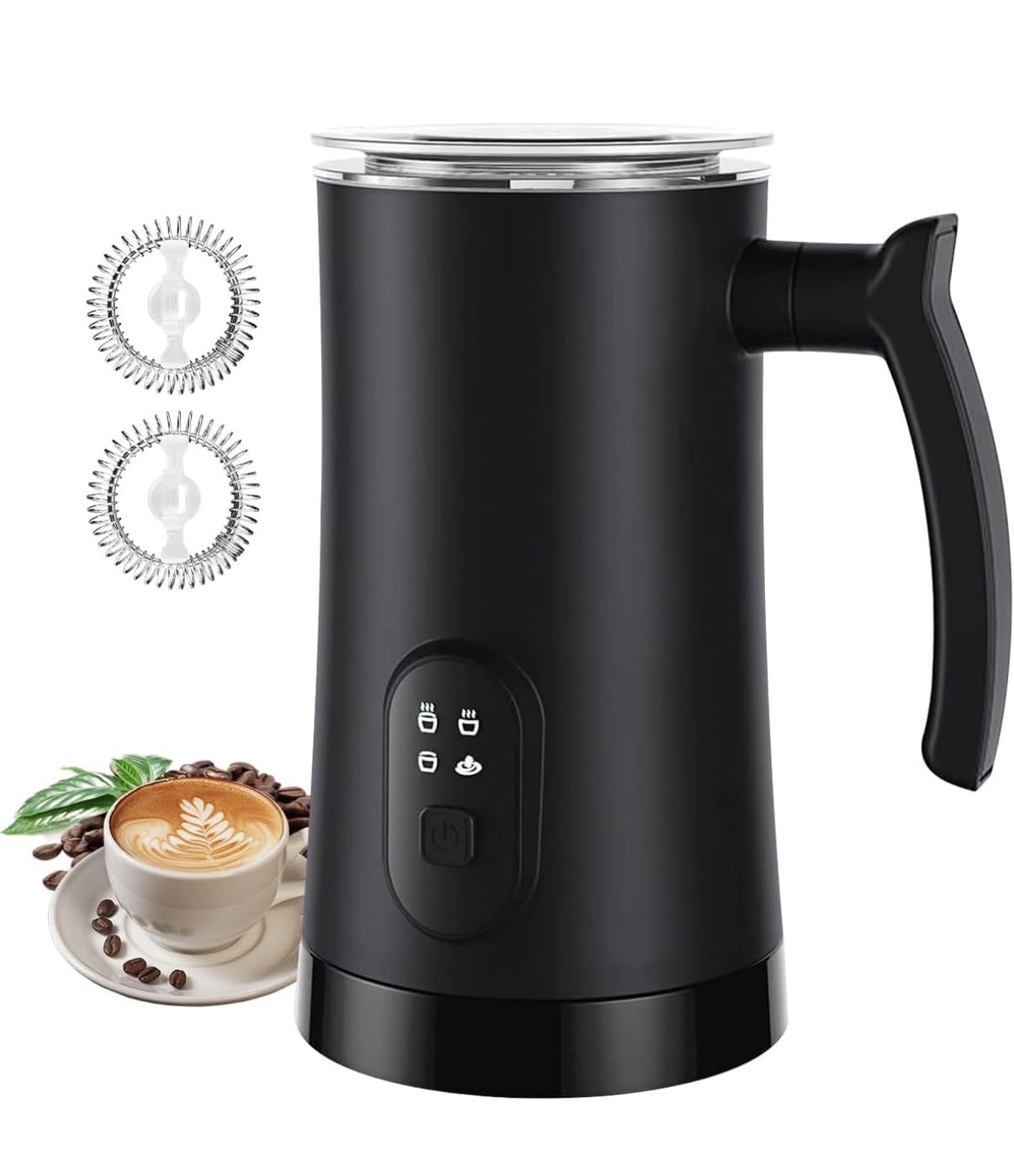 Milk Frother, 4-in-1 Electric Milk Steamer, 350ml/11.8oz Automatic Frother Machine for Coffee, Warm and Cold Foam, Temperature Control for Latte, Cappuccino, Hot Chocolate customer photo 1