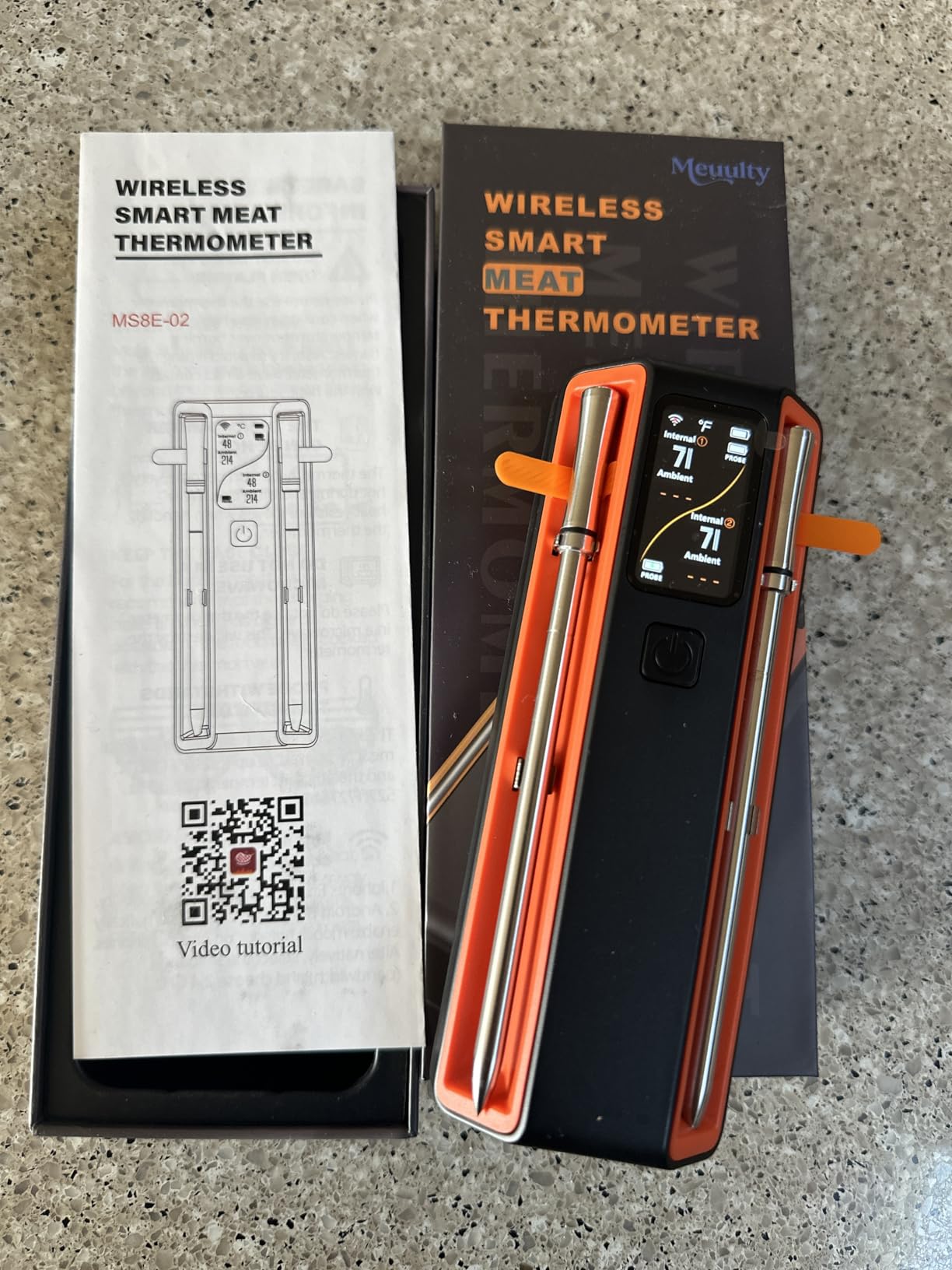 Smart Bluetooth Wireless Meat Thermometer Digital,2 Pcs Probe & LCD Screen for Grill,BBQ,Smoker,Air Fryer,Kitchen, Oven,Perfect for Turkey,Steak customer photo 1