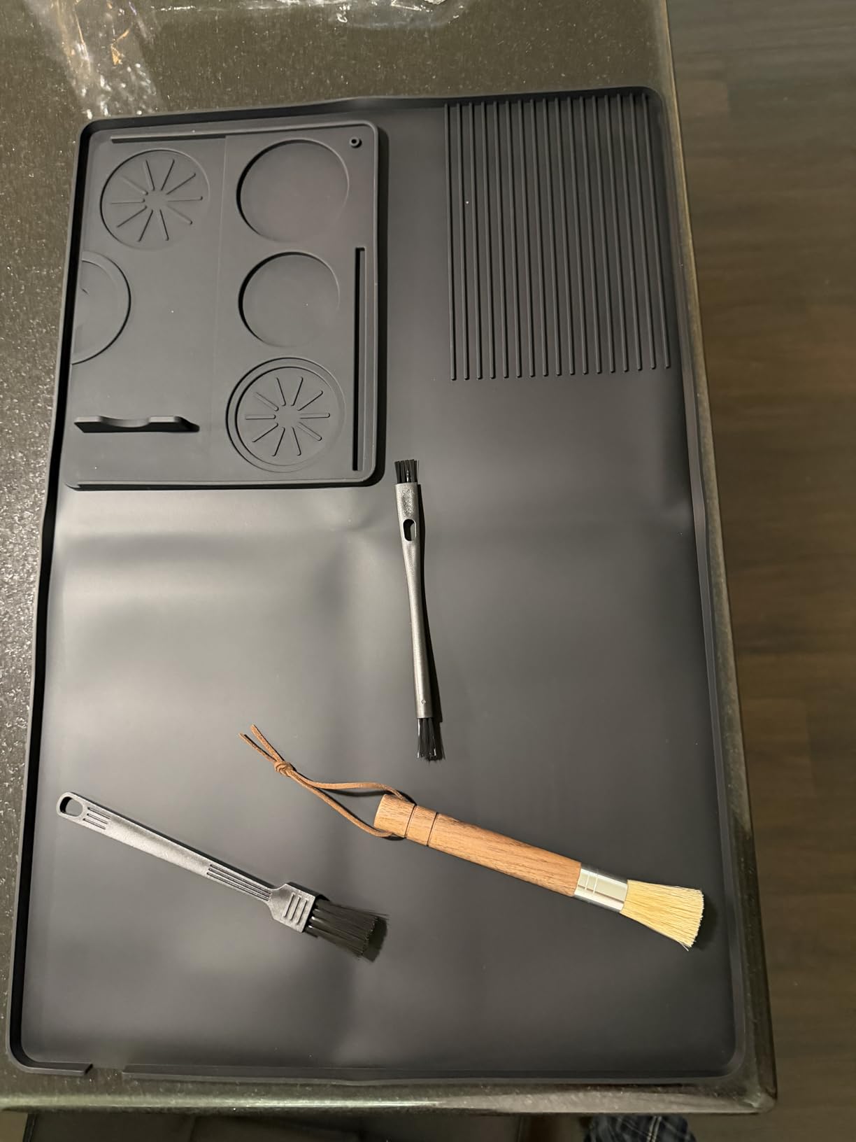 Coffee Grinder Cleaning Brush Set, Espresso Machine Brush Cleaner Tool with Walnut Wood Handle and Natural Bristles for Barista Home Kitchen customer photo 2