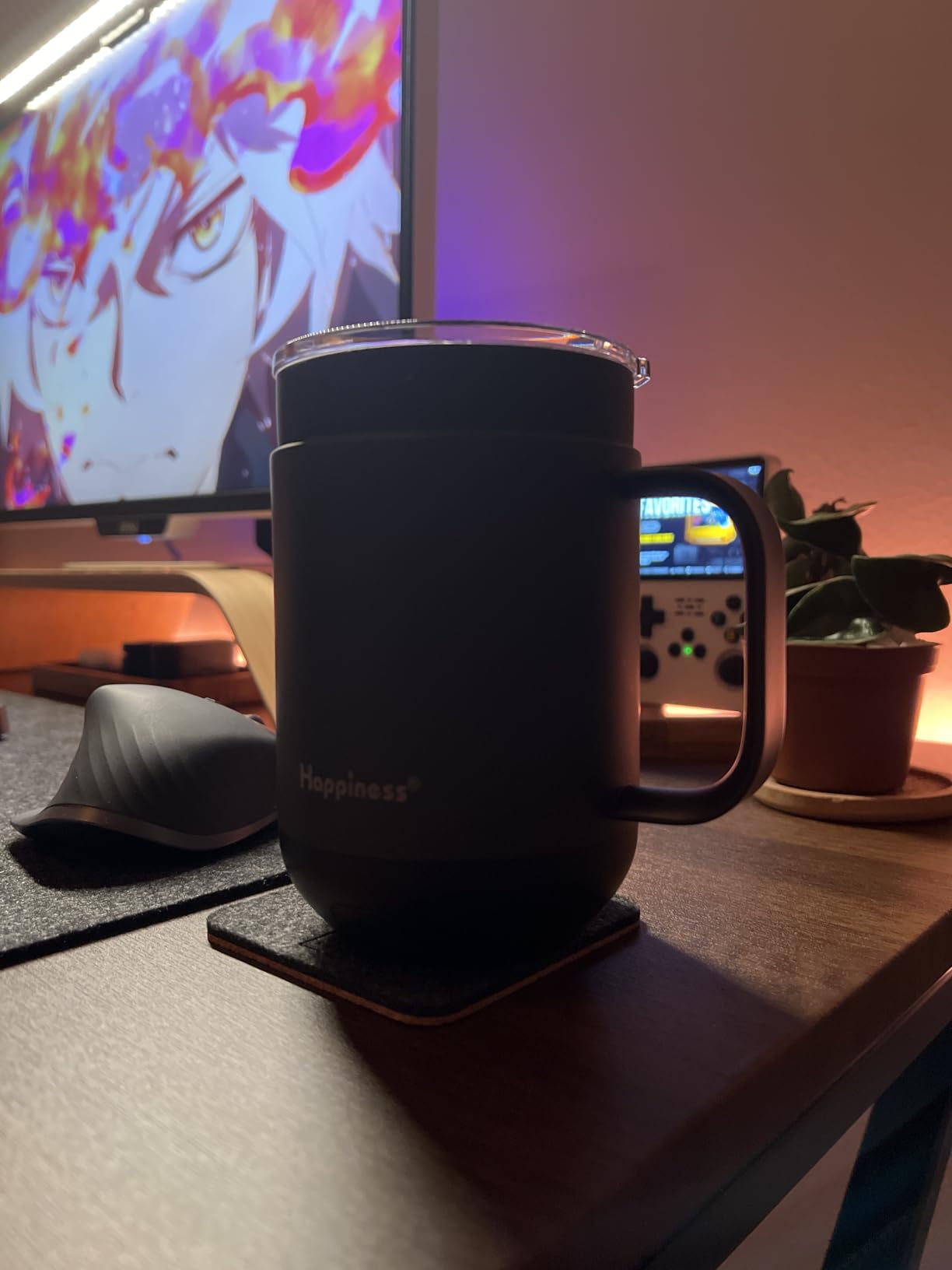 Happiness Smart Heated Coffee Mug,16oz Rechargeable Electric Self Heating Temperature Control Coffee Cup customer photo 1