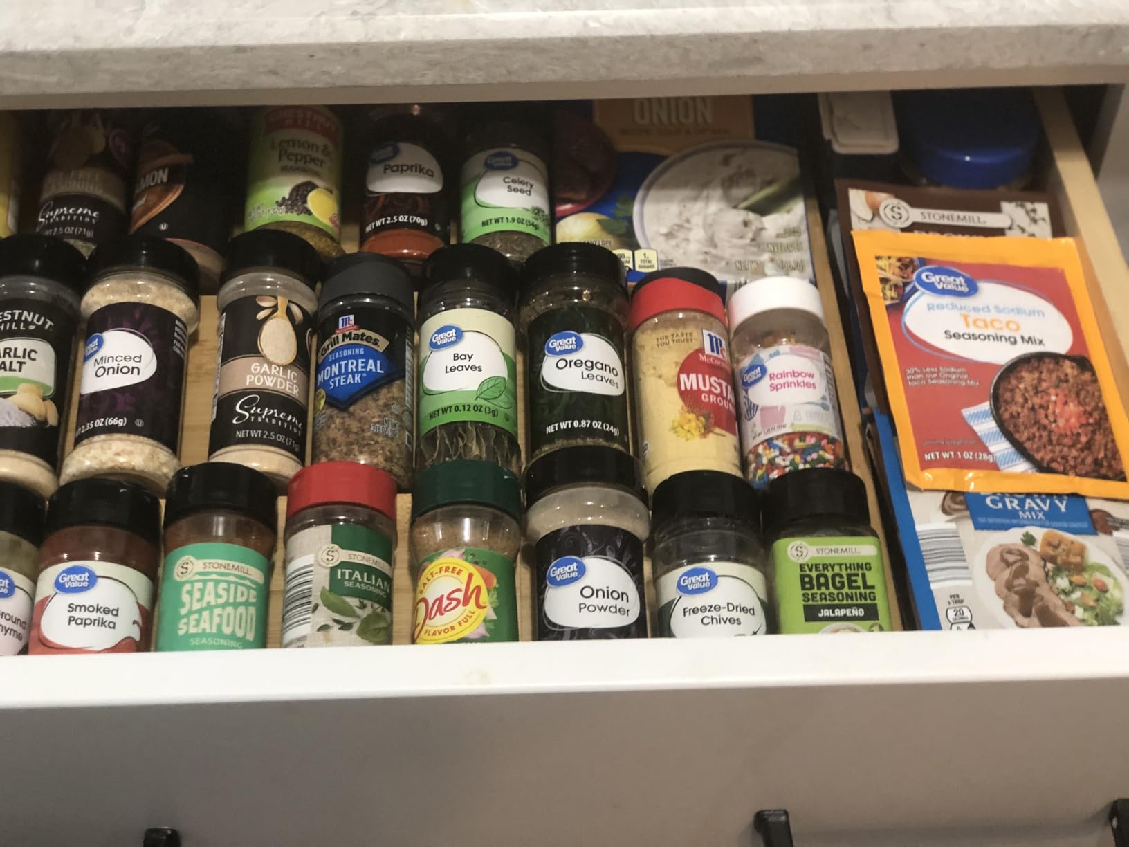 Bamboo Spice Drawer Organizer, (Need 3.1