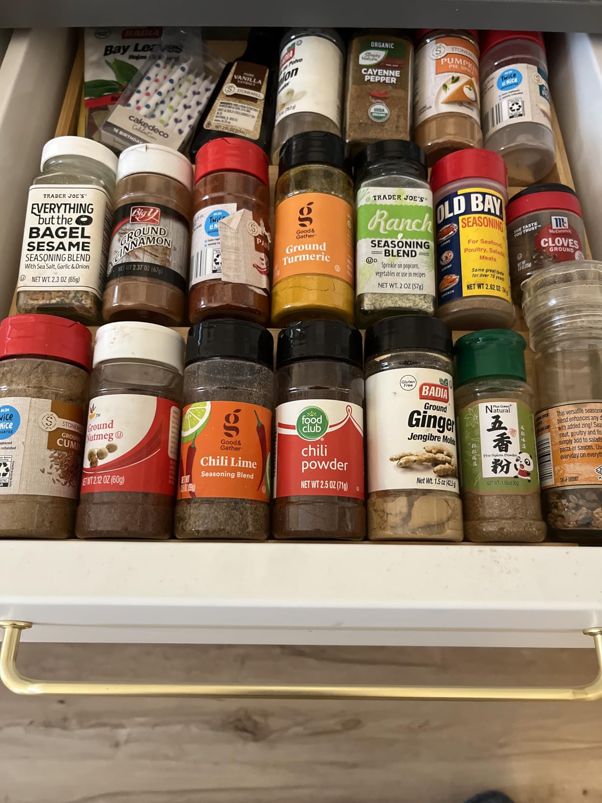 Bamboo Spice Drawer Organizer, (Need 3.1