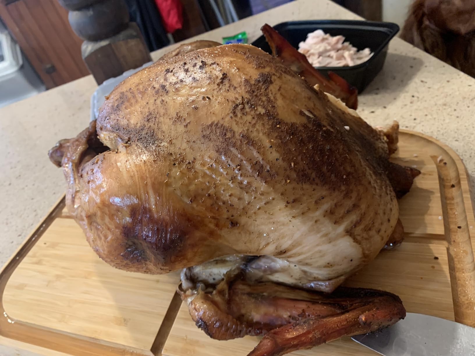 Extra Large Bamboo Meat Cutting Board, 18x13 Thick Reversible Butcher Block Carving Board with Deep Juice Groove, Non-Slip Center, Heavy Duty Chopping Block for Turkey, Steak, Brisket, BBQ & Poultry customer photo 1