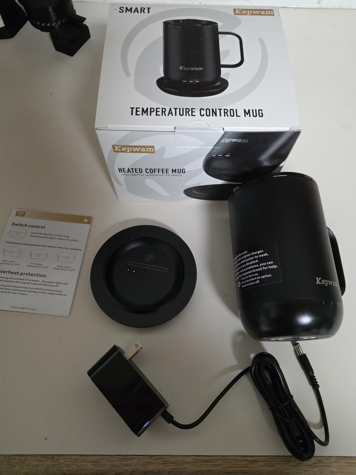 Kepwam Self-Heating Coffee Mug T1-16oz, Fast Heating Rechargeable Heated Coffee Mug, Smart Mug with App & Button Control, Ideal Gift for Coffee Lovers & Hot Drink Enthusiasts customer photo 1