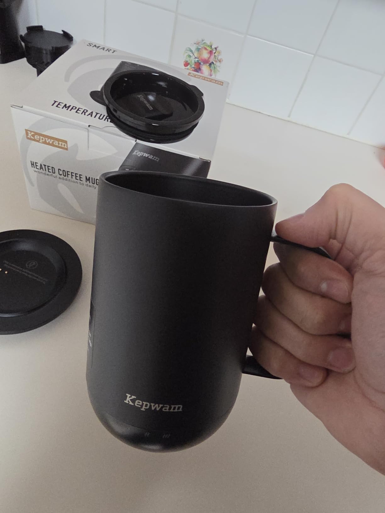 Kepwam Self-Heating Coffee Mug T1-16oz, Fast Heating Rechargeable Heated Coffee Mug, Smart Mug with App & Button Control, Ideal Gift for Coffee Lovers & Hot Drink Enthusiasts customer photo 2