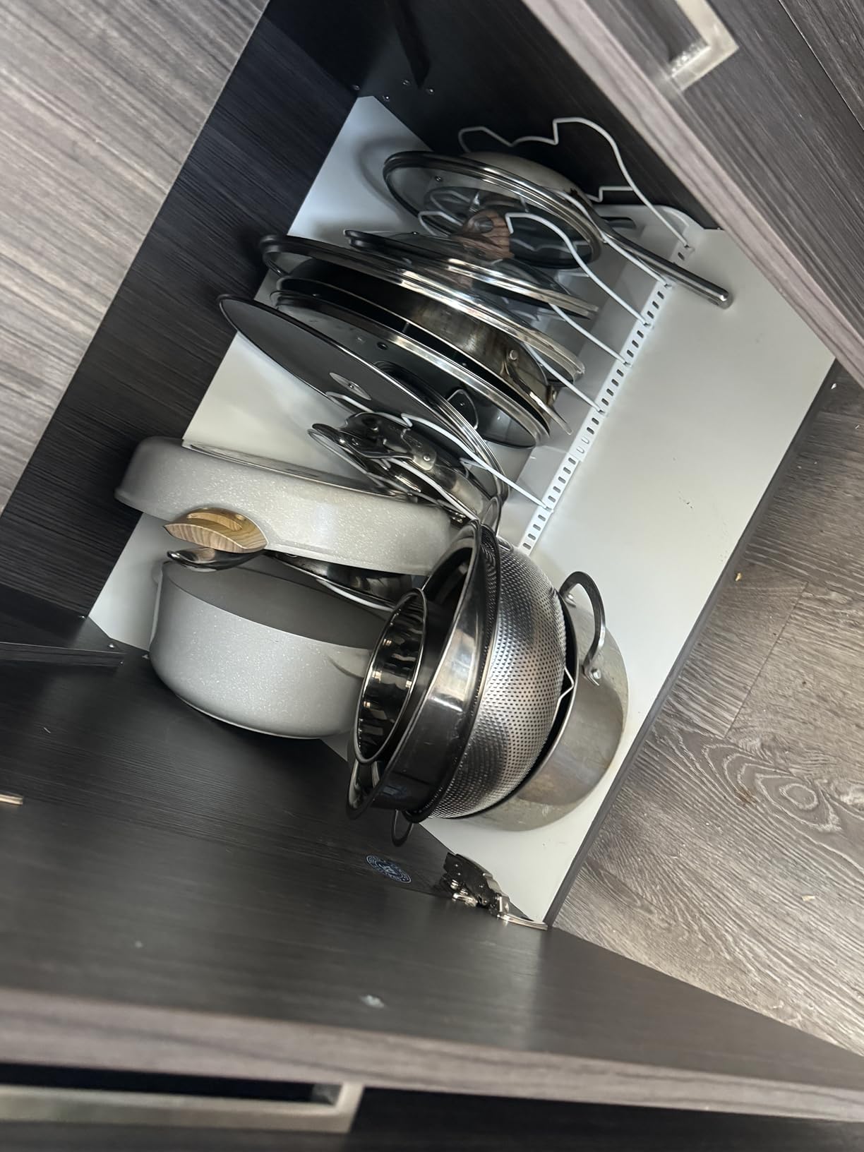 Simple Houseware Expandable Pan Organizer Rack, 10 Adjustable Compartments, Black - Kitchen Cabinet Organizer for Pots, Pans, Lids & Bakeware - Pantry & Countertop Storage customer photo 2