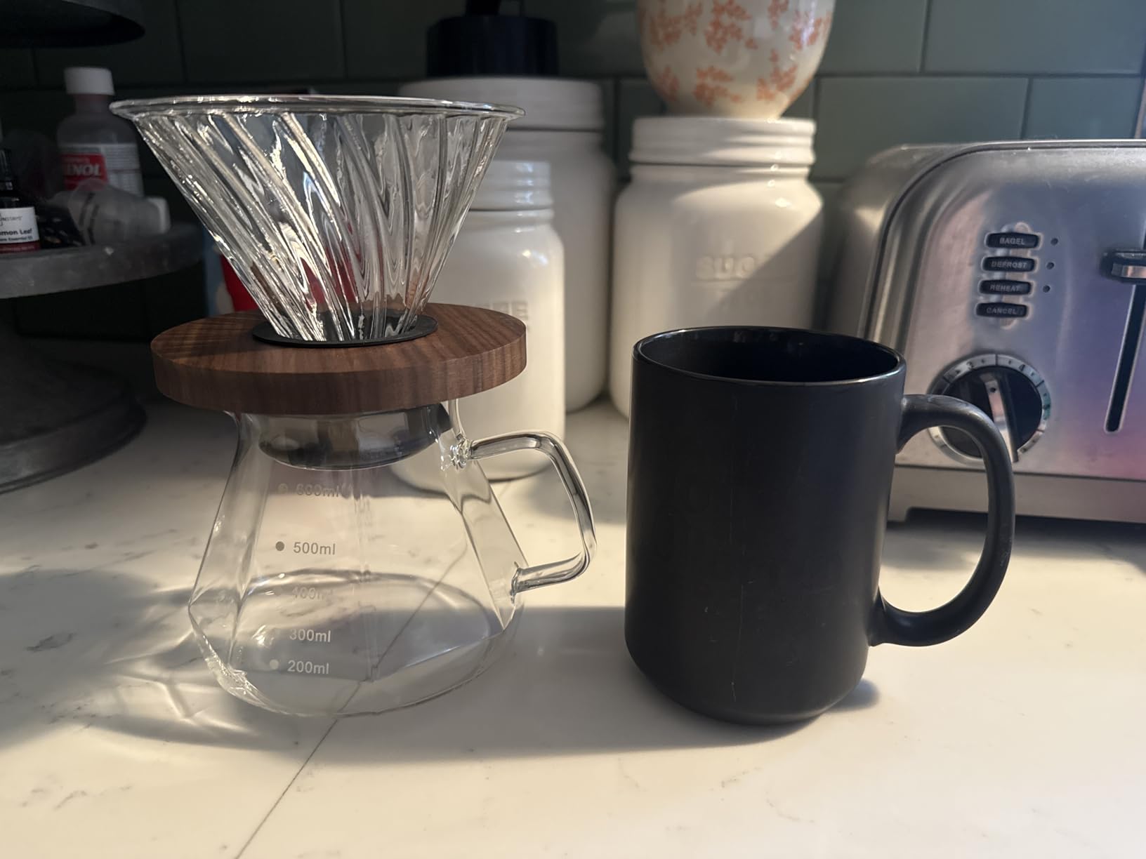 Pour Over Coffee Stand - Adjustable Wooden Dripper Stand for Pour Over Coffee Station, Compatible with Coffee Kettle & Filter, Multi-Functional Coffee Maker Base customer photo 1